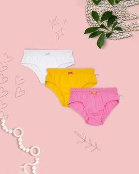 women pack of 3 hipster panties with bow trim