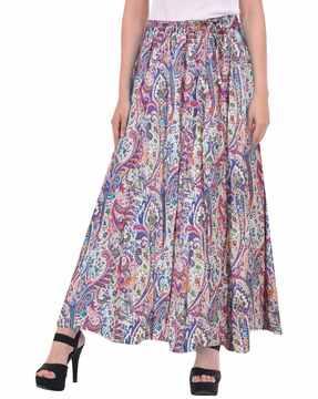 women paisley print a-line skirt