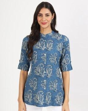 women paisley print relaxed fit tunic
