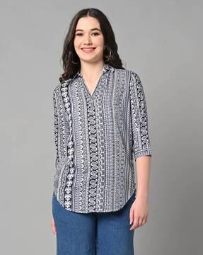women paisley print tailored fit shirt