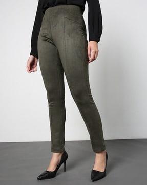 women panelled trousers with elasticated waist