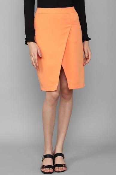women peach solid casual skirt