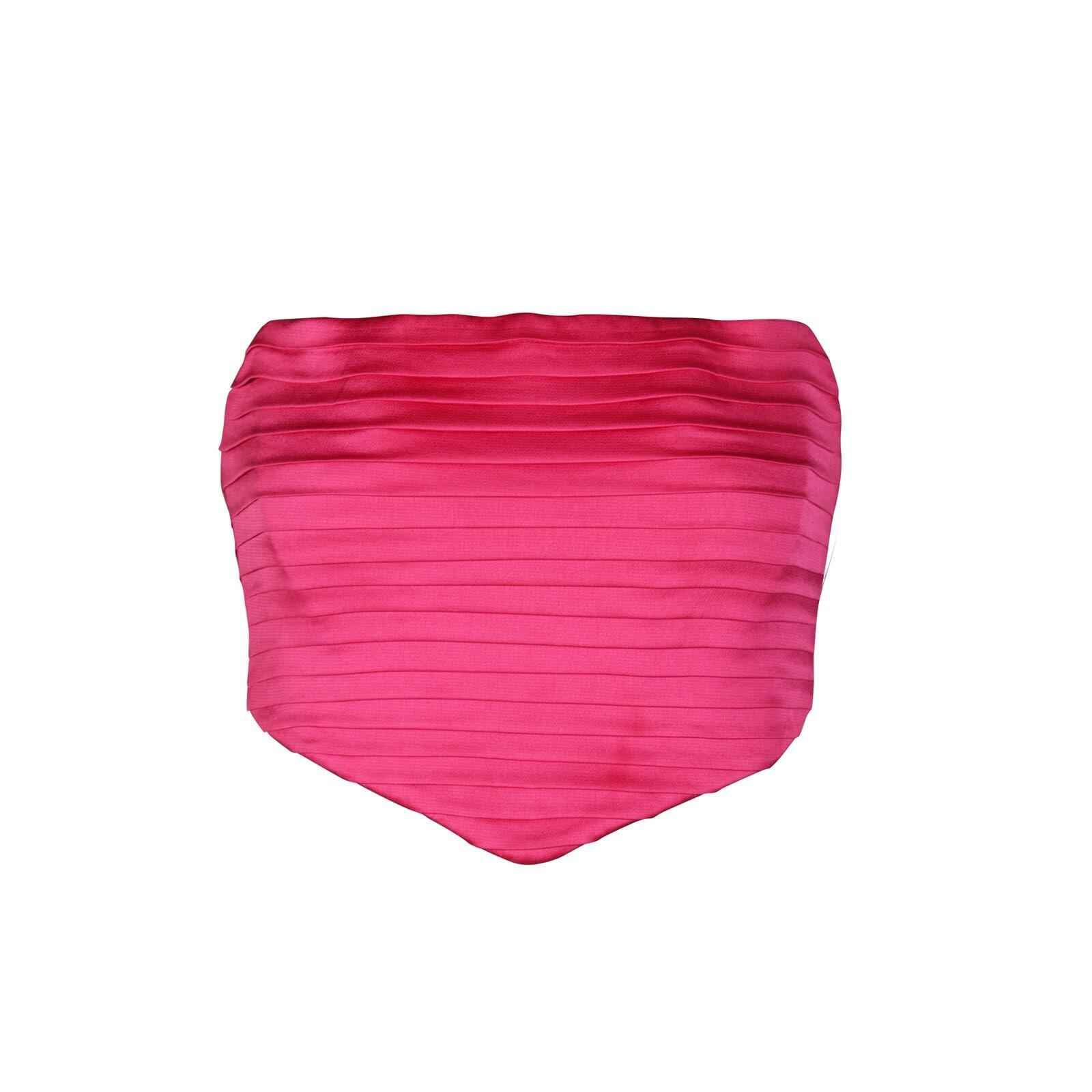 women pink pleated corset