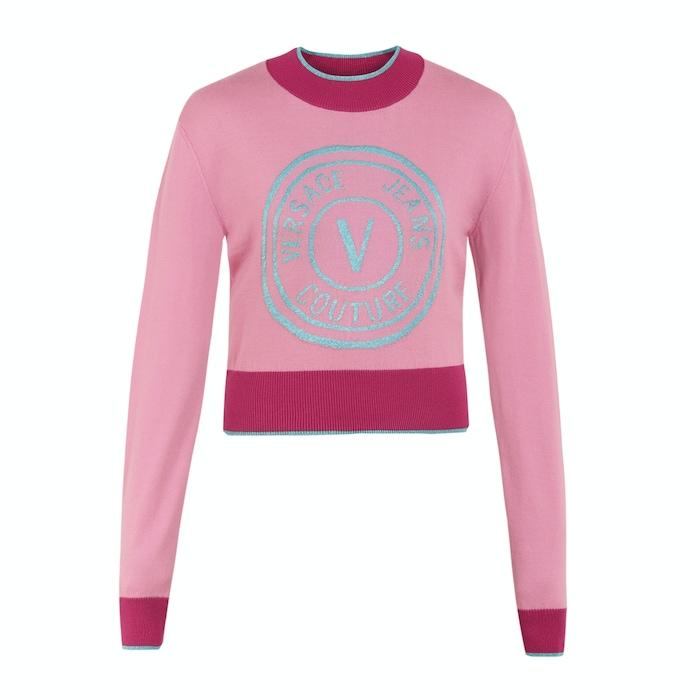 women pink vjc emblem sweater