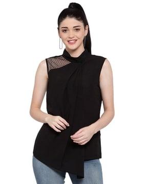 women pleat-front relaxed fit top