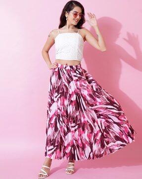 women printed a-line skirt