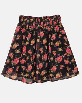 women printed flared skirt