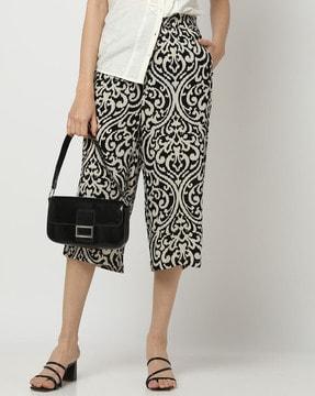 women printed relaxed fit culottes