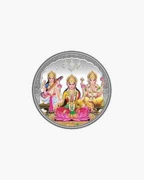 women pure silver laxmi ganesh saraswati coin