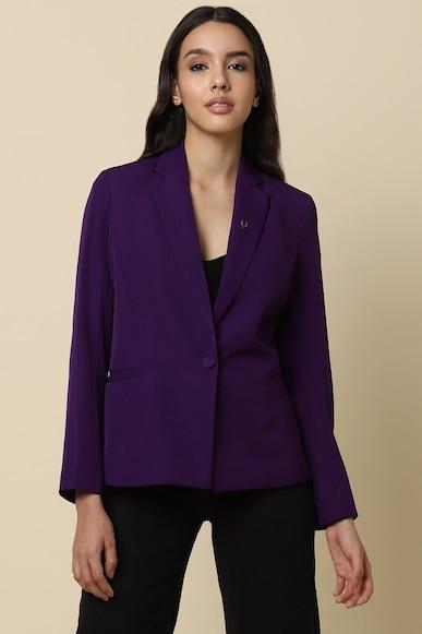 women purple regular fit blazer