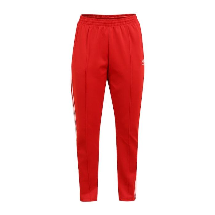 women red 3-striped track pants