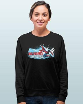 women regular fit graphic print sweatshirt