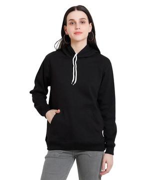 women regular fit hoodie with drawstring