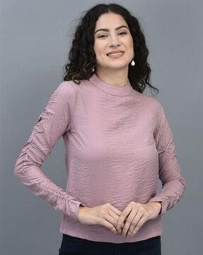 women regular fit top with full sleeves