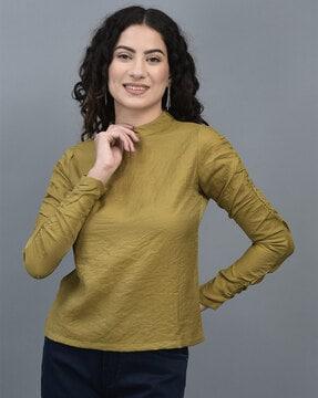women regular fit top with full sleeves