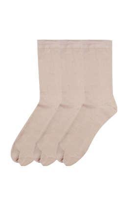 women regular length thumb socks - pack of 3 - natural