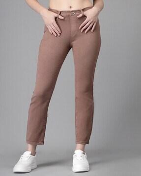 women relaxed fit ankle-length jeggings