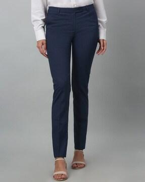 women relaxed fit flat-front trousers