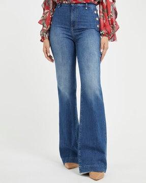 women relaxed fit jeans with 5-pocket styling