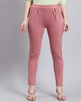 women relaxed jeggings with slip pockets