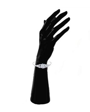 women rhodium-plated american diamond-studded wrap bracelet