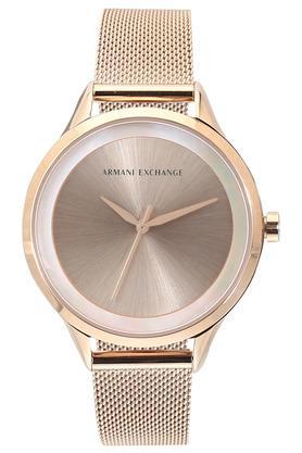 women rose gold watch with sunray dial - ax5602i