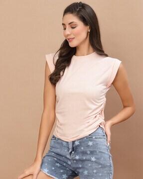 women ruched regular fit top