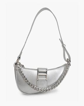 women shoulder bag with chain crescent