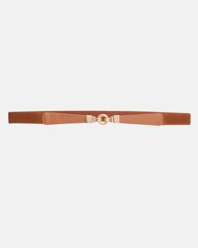 women skinny belt with o-ring buckle