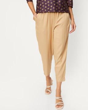 women straight pants with side pockets