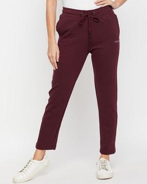 women straight track pants with drawstrings