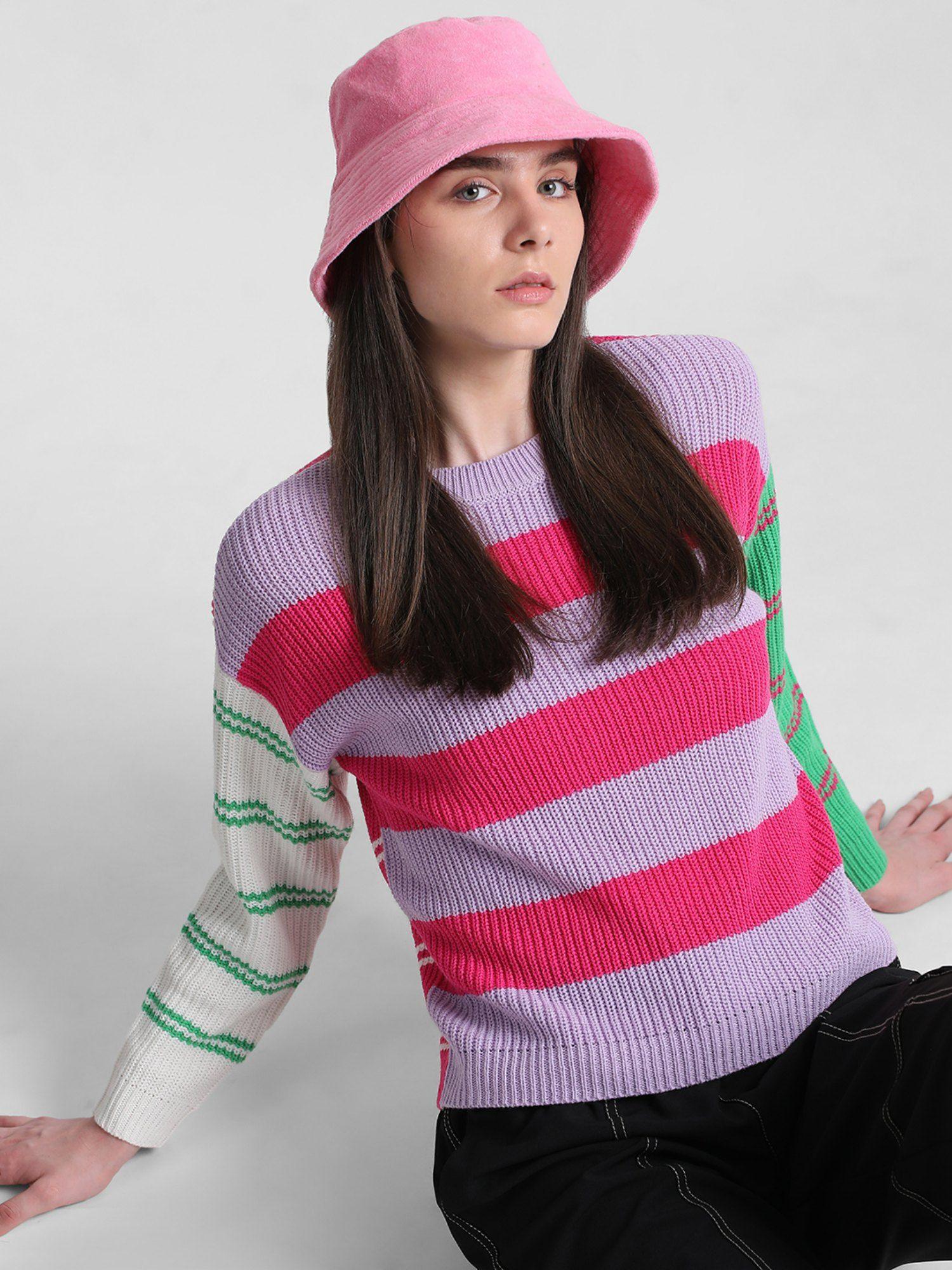 women striped multi-color sweater