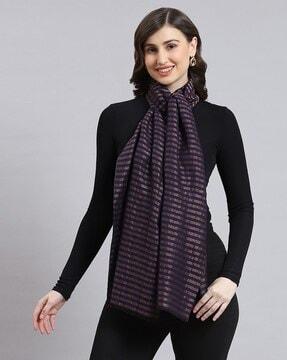 women striped stole with rectangular shape