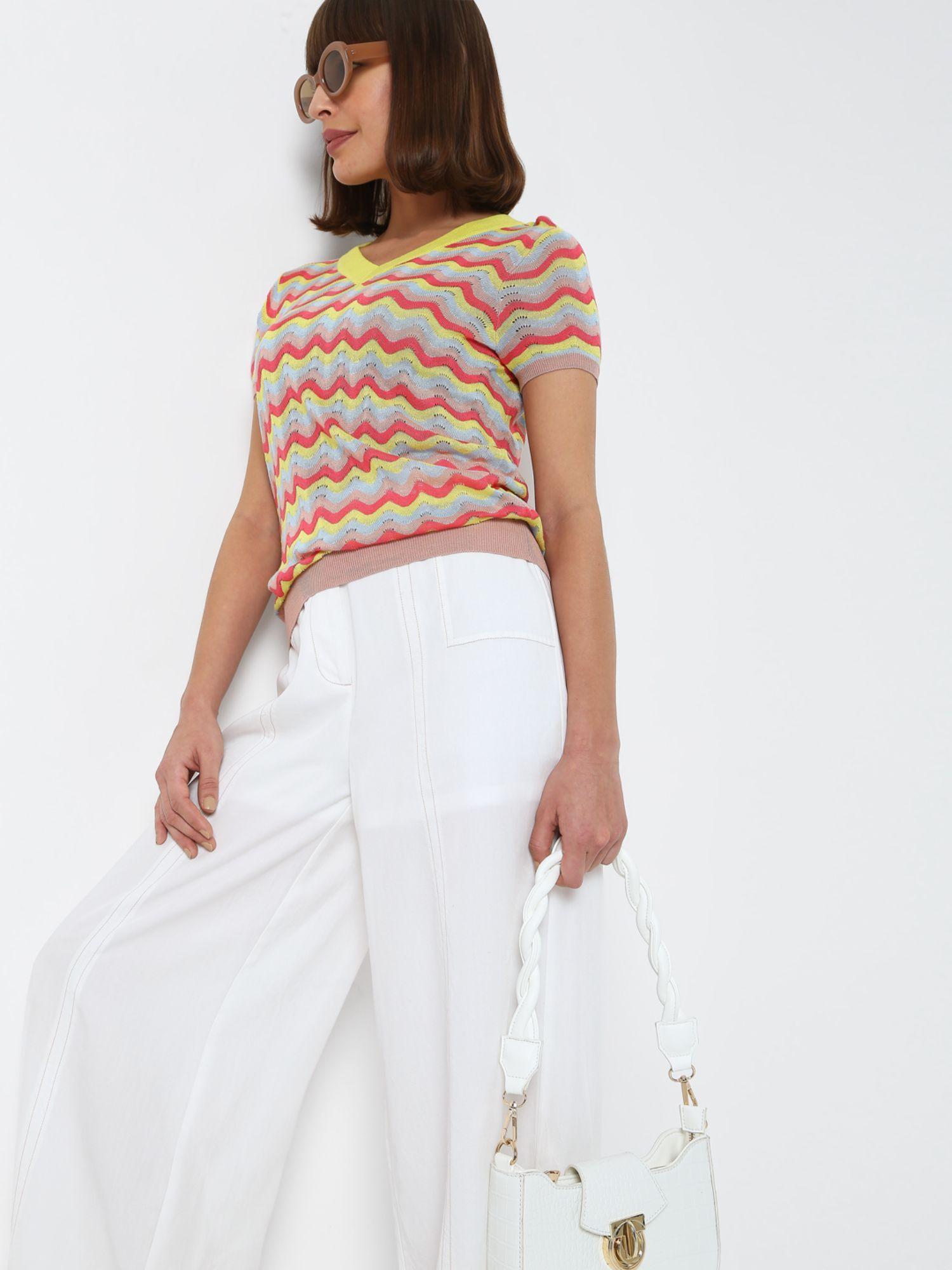women stripes multicolor top