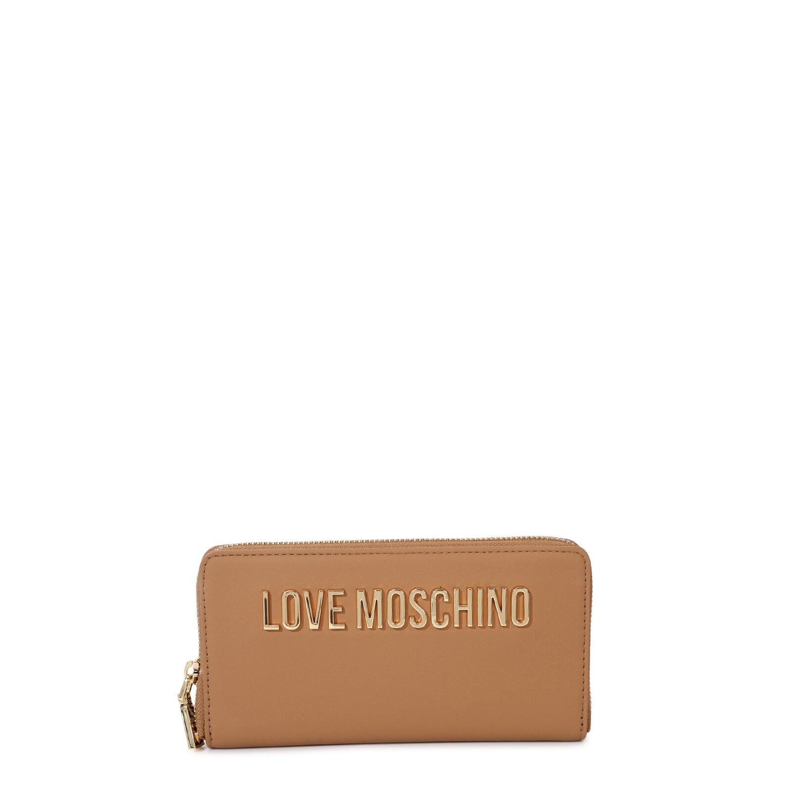 women tan bold branding zip-around wallet
