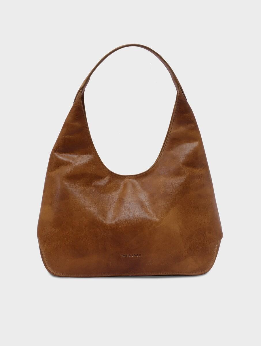 women tan brown leather tote bag