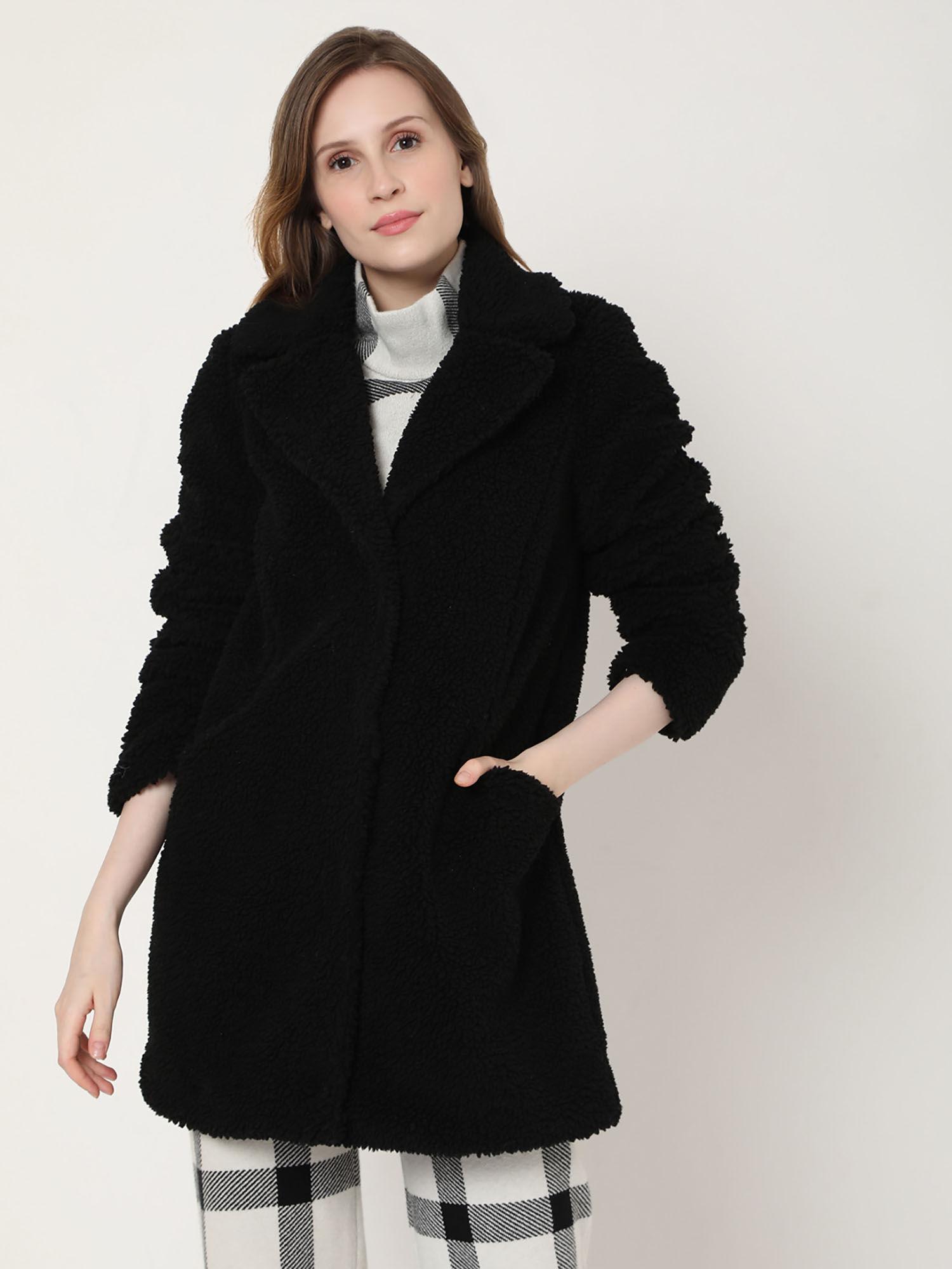 women textured casual coat