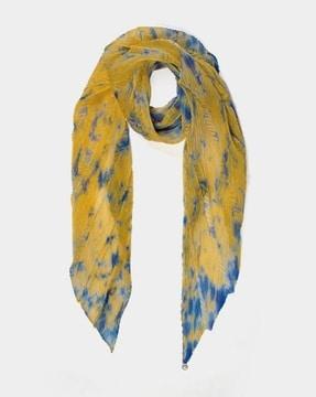 women tie & dye pleated scarf