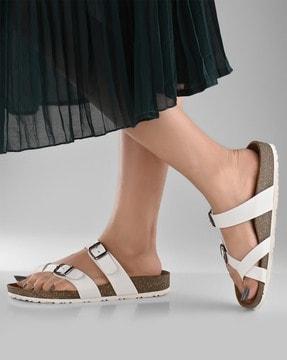 women toe-ring slip-on sandals