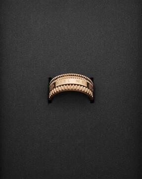 women typographic rose gold-plated ring