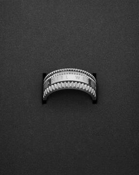 women typographic silver-plated ring