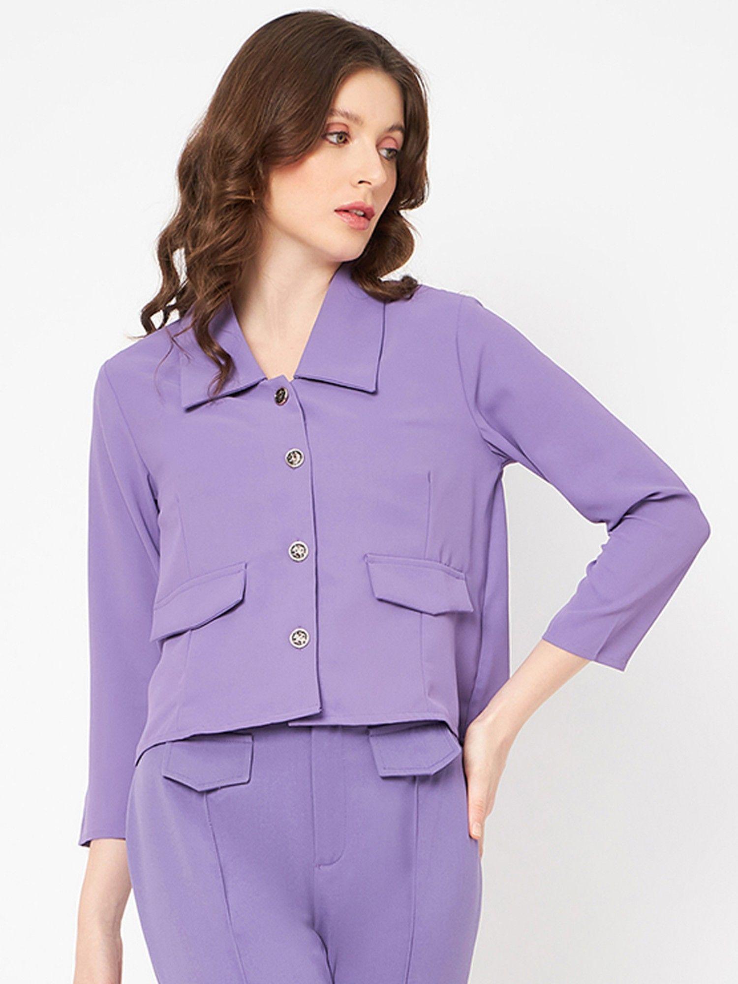 women violet blazer