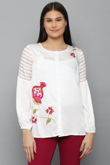 women white embroidered long sleeves tunic