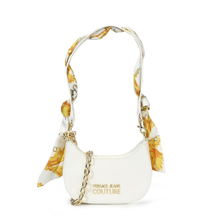 women white moon-shaped shoulder bag with vjc scarf