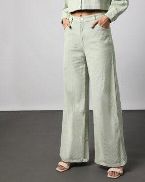 women wide-leg corduroy trousers