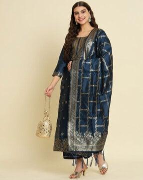 women woven straight kurta set