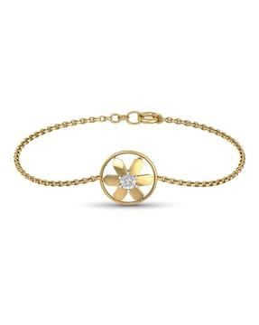 women yellow gold diamond link bracelet