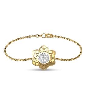 women yellow gold diamond link bracelet