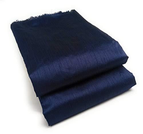 women/girls unisex ethnic unstitched raw poly-silk solid quality plain fabric/cloth/dress material for kurta, pyjama, suit, pallazo, blouse, etc (navy blue, 5 meter)