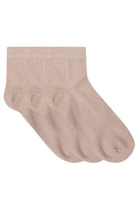 women's ankle length socks - pack of 3 pairs - natural